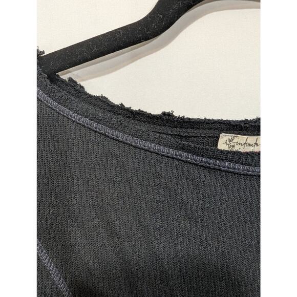 Free People Intimately Black Henley Long Sleeve Bodysuit Size S - Picture 3 of 10